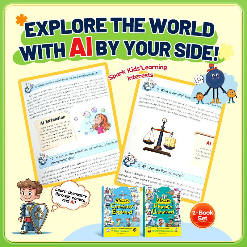 Kids' Science Comic Books – Fun Physics & Chemistry Learning Set (Ages 7+)